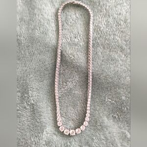 Sterling Silver Gradient Cubic Zirconia Tennis Necklace